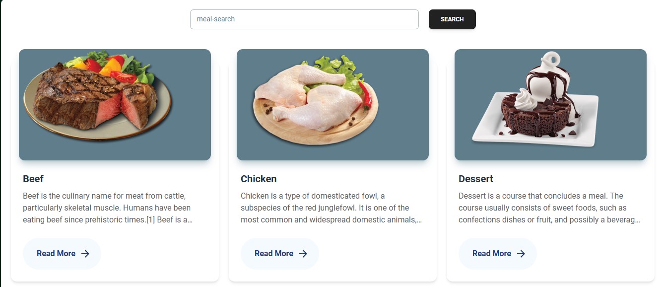 homepage of recipe helper